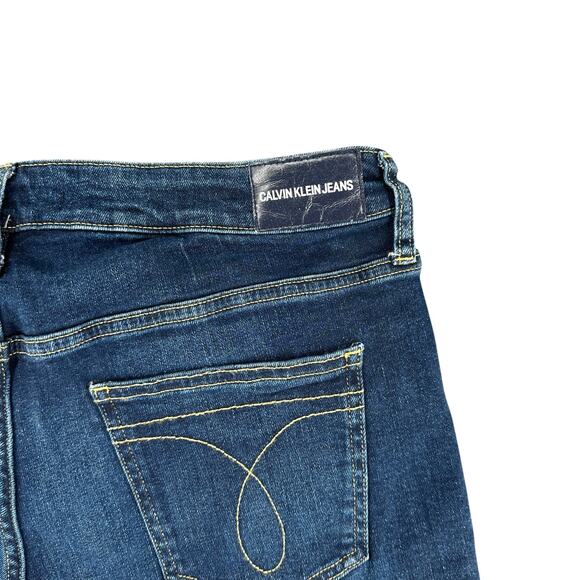 Calvin Klein Cut Off Jeans Large 12 Medium Wash Mid-Rise Jorts Y2K - Picture 5 of 5